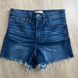 Madewell Blue Jean Shorts High-Waisted Frayed